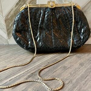 Judith Leiber Snakeskin Evening Clutch